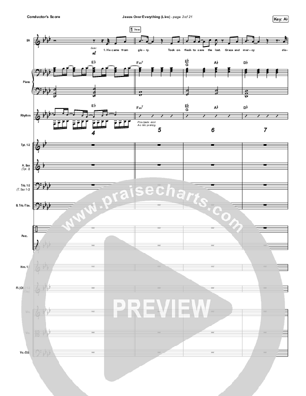 Jesus Over Everything (Live) Conductor's Score (The Belonging Co / Andrew Holt)