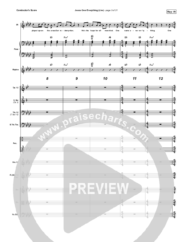 Jesus Over Everything (Live) Conductor's Score (The Belonging Co / Andrew Holt)