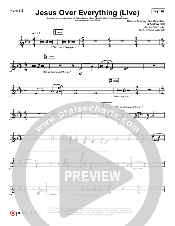 Jesus Over Everything (Live) French Horn 1/2 (The Belonging Co / Andrew Holt)