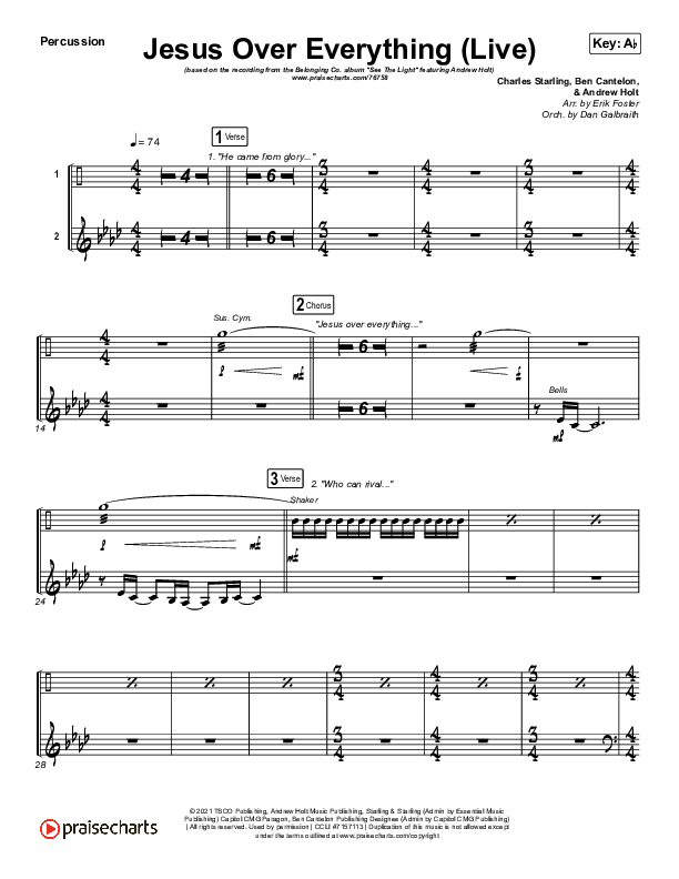 Jesus Over Everything (Live) Percussion (The Belonging Co / Andrew Holt)