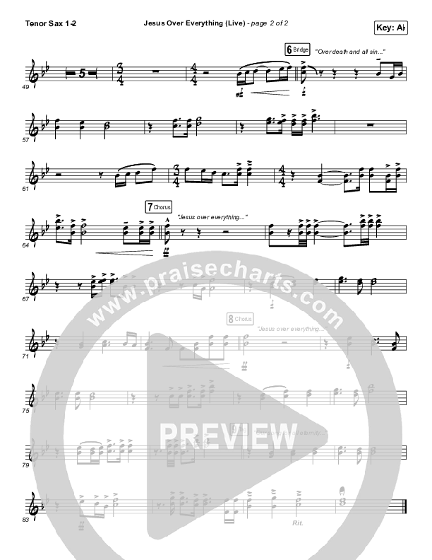 Jesus Over Everything (Live) Tenor Sax 1/2 (The Belonging Co / Andrew Holt)