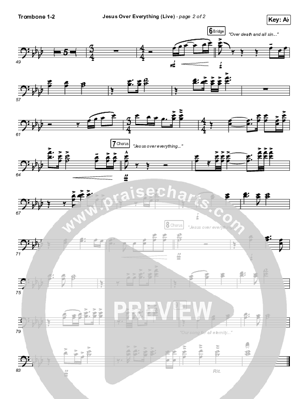 Jesus Over Everything (Live) Trombone 1/2 (The Belonging Co / Andrew Holt)