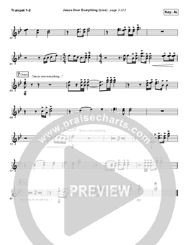 Jesus Over Everything (Live) Trumpet 1,2 (The Belonging Co / Andrew Holt)