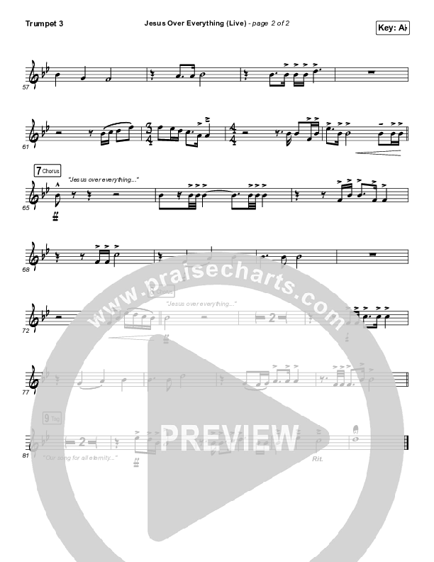 Jesus Over Everything (Live) Trumpet 3 (The Belonging Co / Andrew Holt)