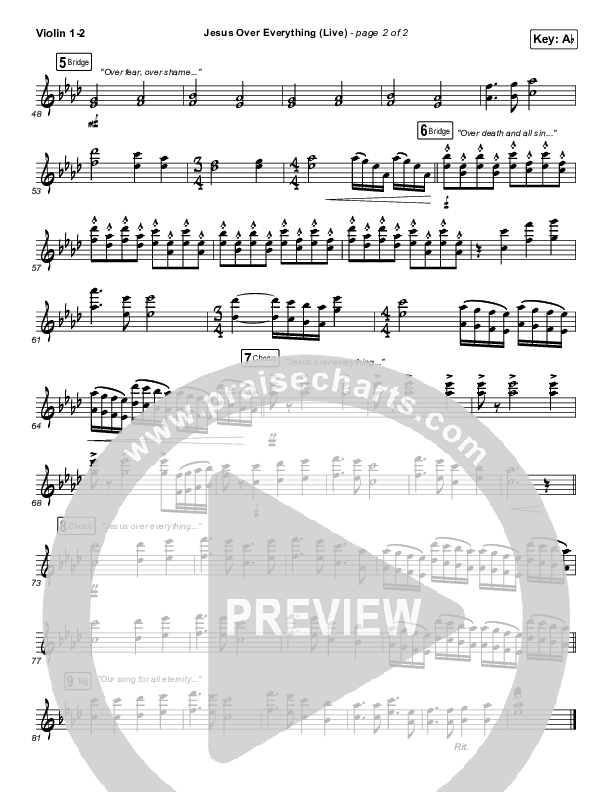 Jesus Over Everything (Live) Violin 1/2 (The Belonging Co / Andrew Holt)