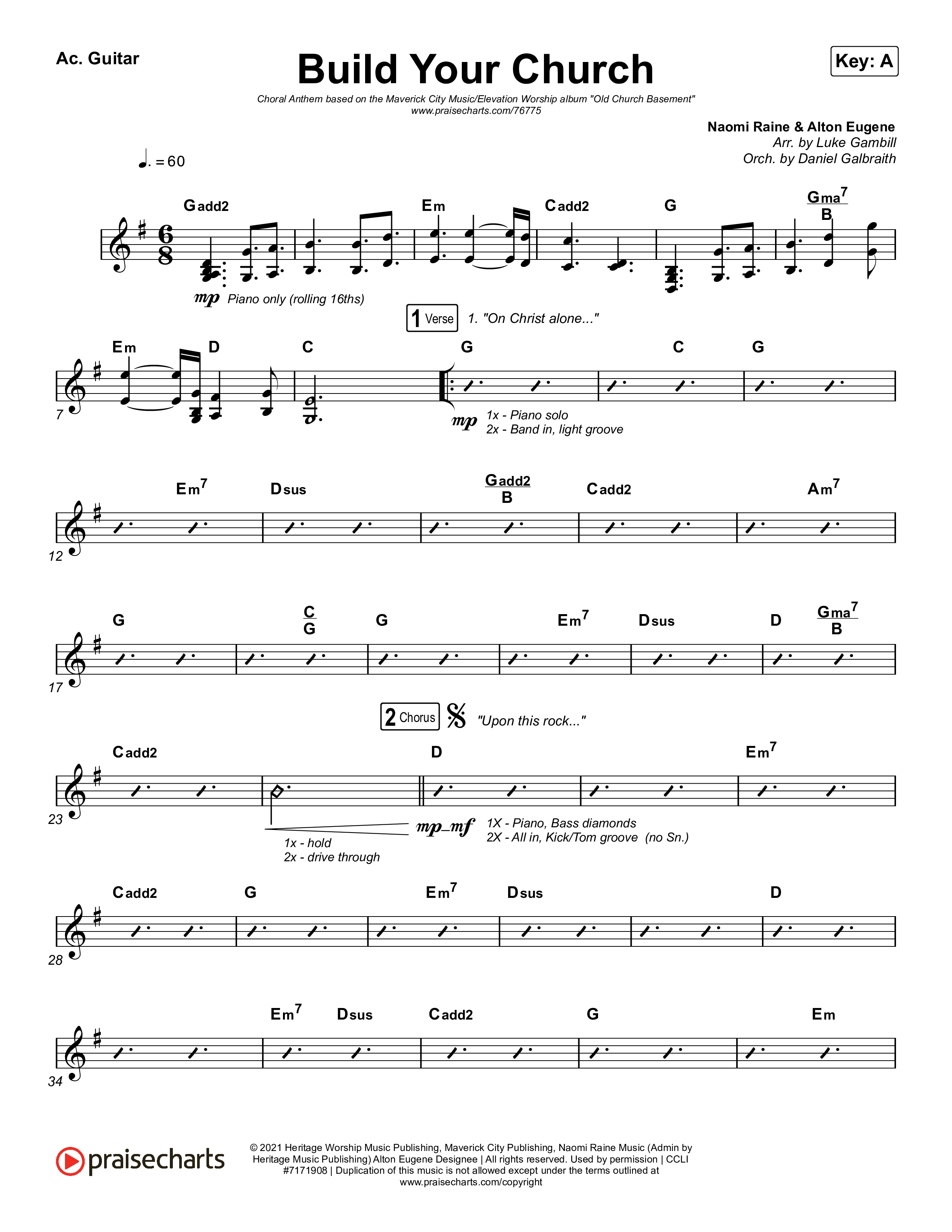 Build Your Church (Choral Anthem SATB) Acoustic Guitar (Maverick City Music / Elevation Worship / Arr. Luke Gambill)