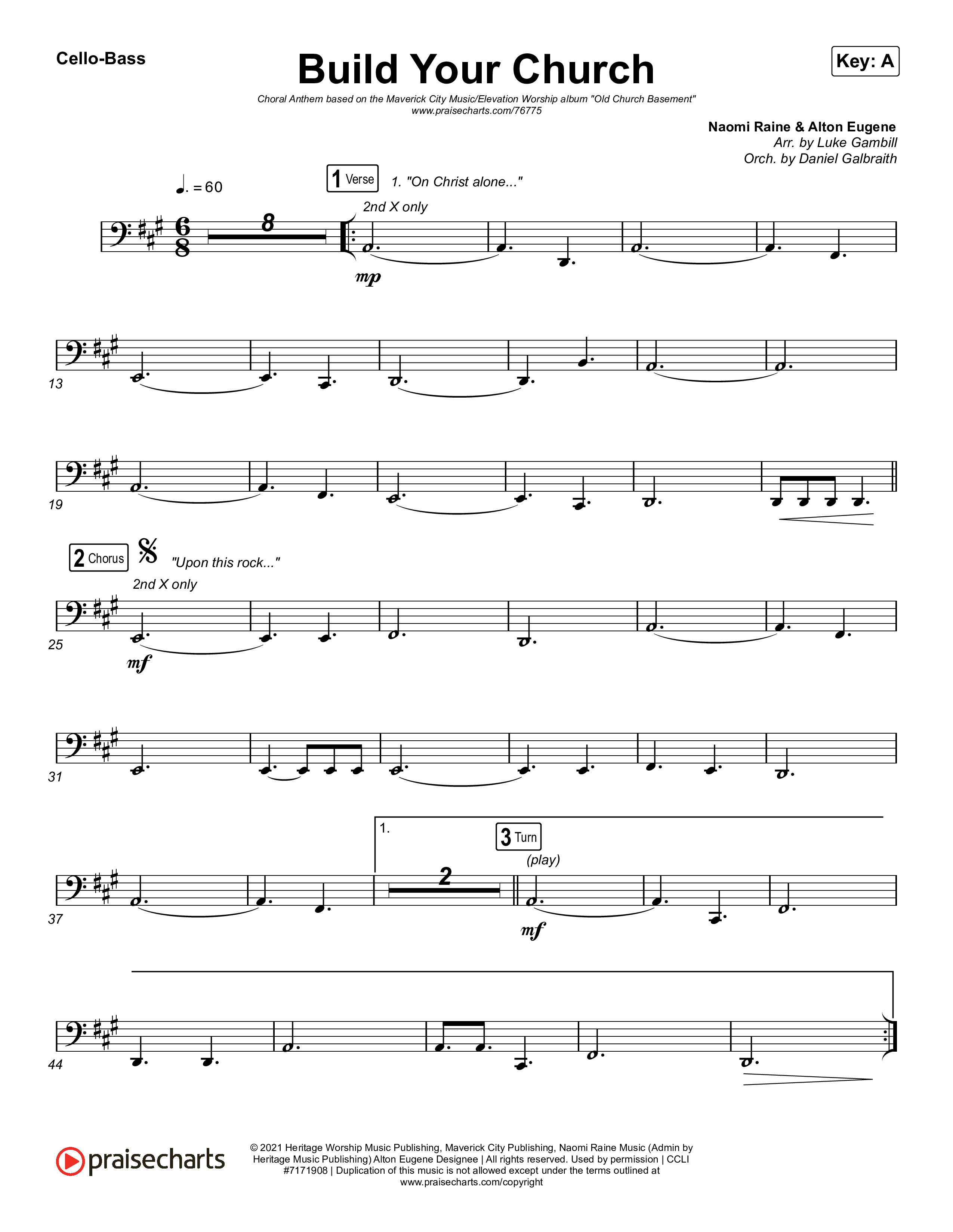 Build Your Church (Choral Anthem SATB) Cello/Bass (Maverick City Music / Elevation Worship / Arr. Luke Gambill)