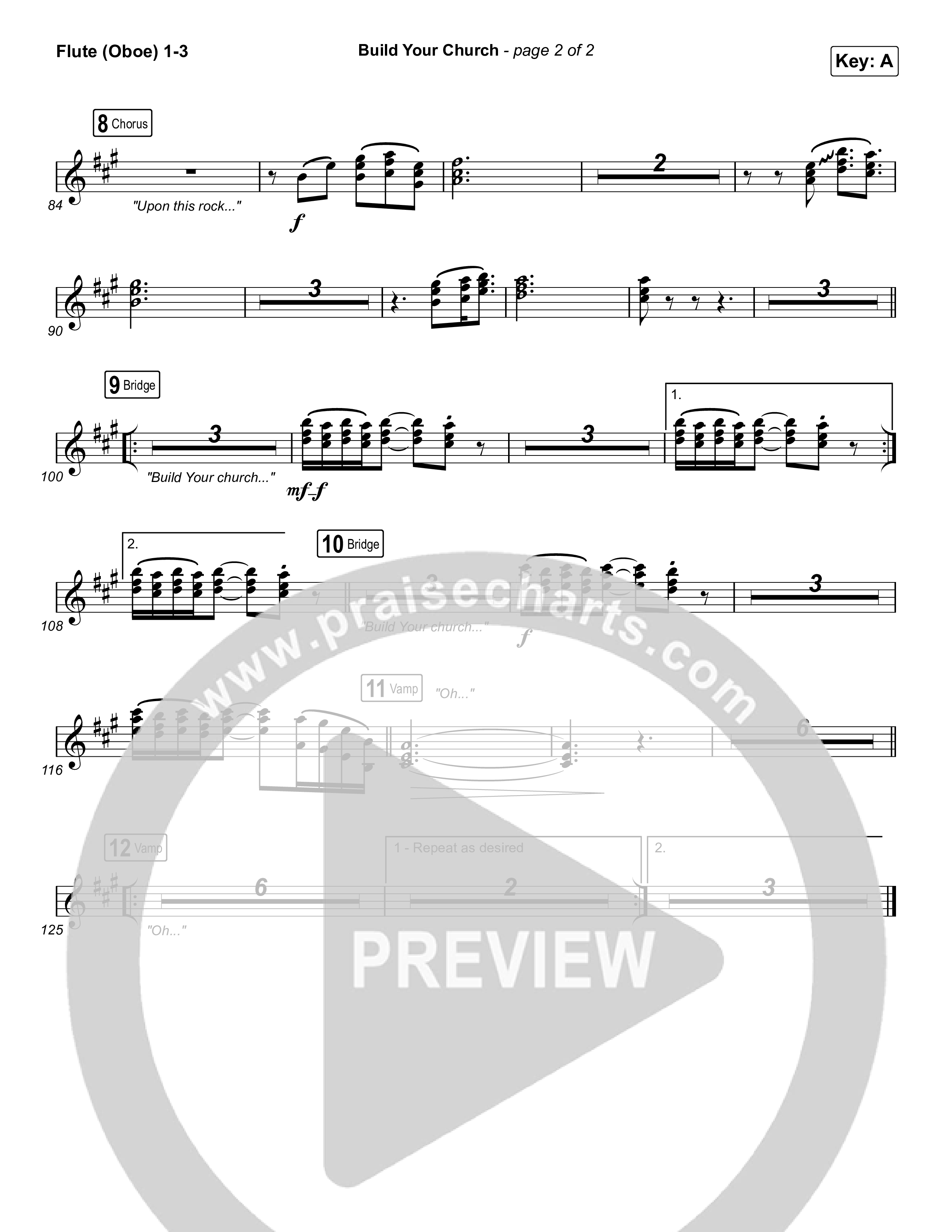 Build Your Church (Choral Anthem SATB) Flute/Oboe 1/2/3 (Maverick City Music / Elevation Worship / Arr. Luke Gambill)