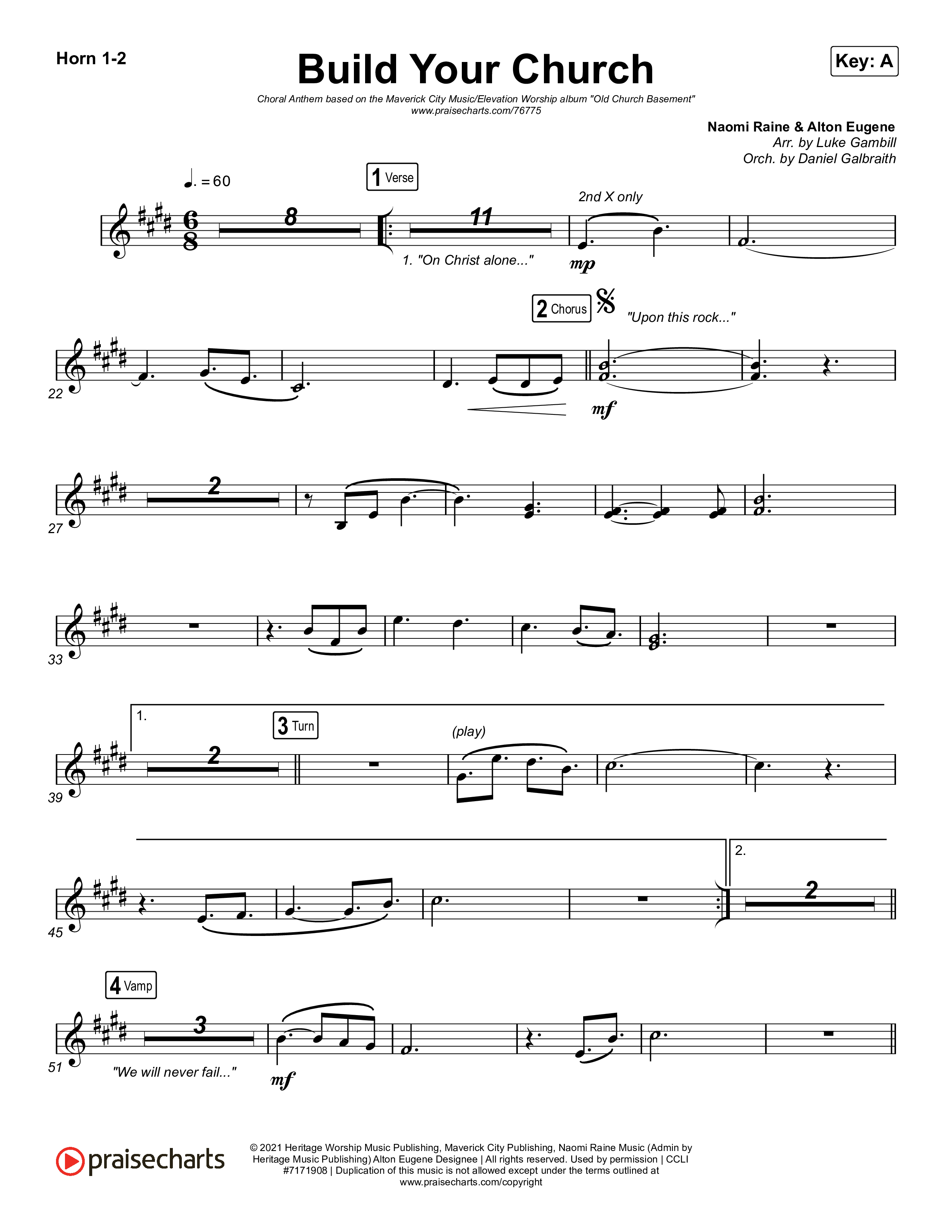 Build Your Church (Choral Anthem SATB) French Horn 1,2 (Maverick City Music / Elevation Worship / Arr. Luke Gambill)
