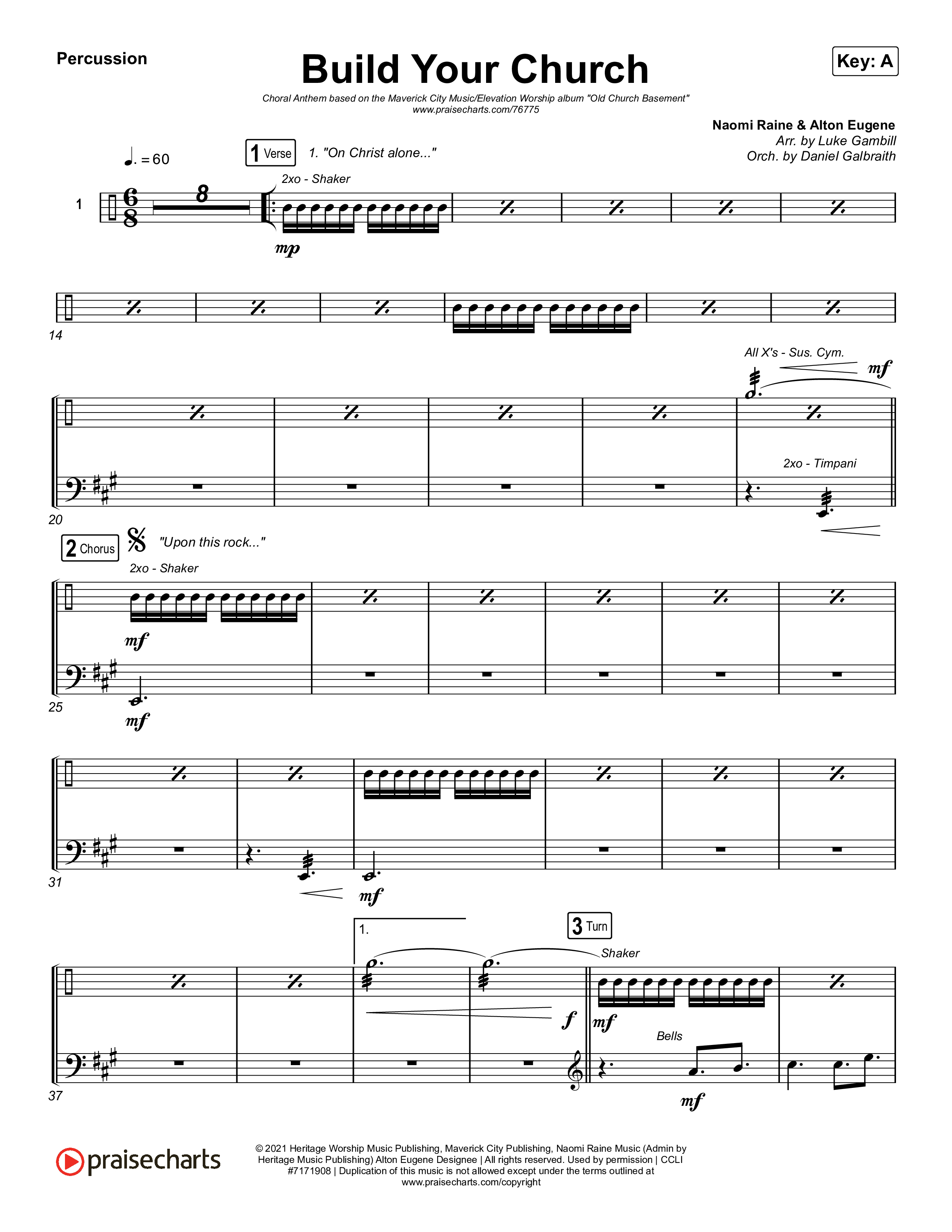 Build Your Church (Choral Anthem SATB) Percussion (Maverick City Music / Elevation Worship / Arr. Luke Gambill)