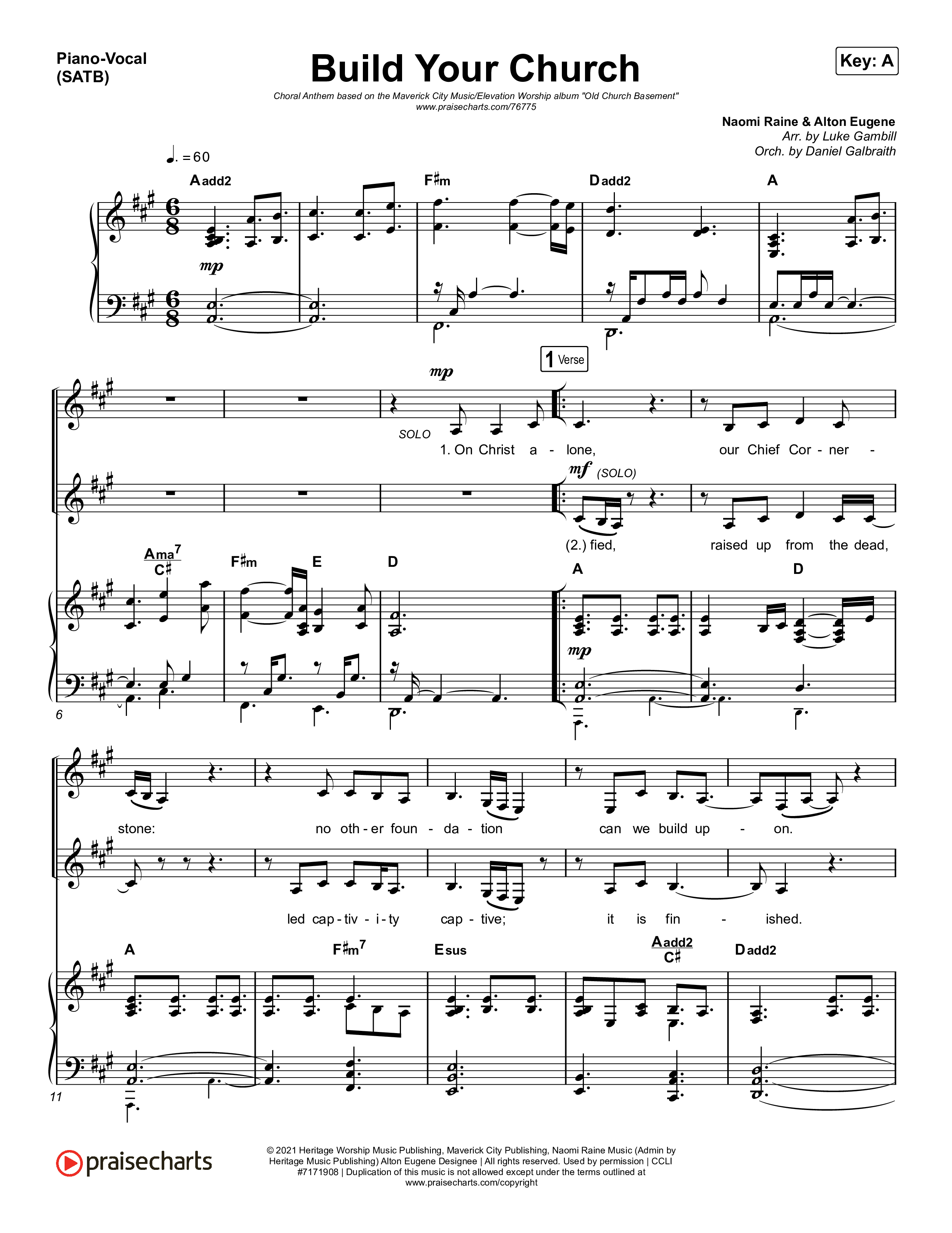 Build Your Church (Choral Anthem SATB) Piano/Vocal (SATB) (Maverick City Music / Elevation Worship / Arr. Luke Gambill)