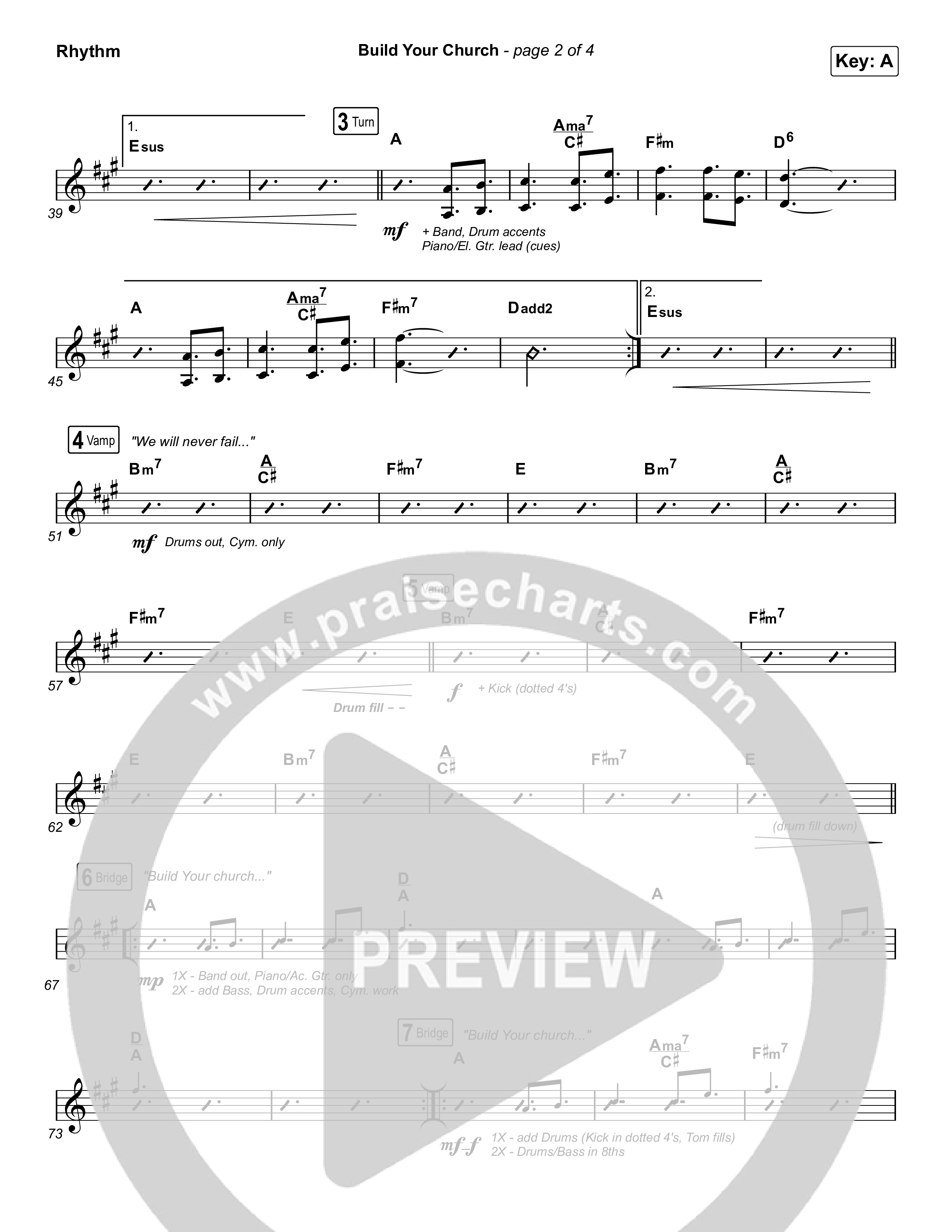 Build Your Church (Choral Anthem SATB) Rhythm Chart (Maverick City Music / Elevation Worship / Arr. Luke Gambill)