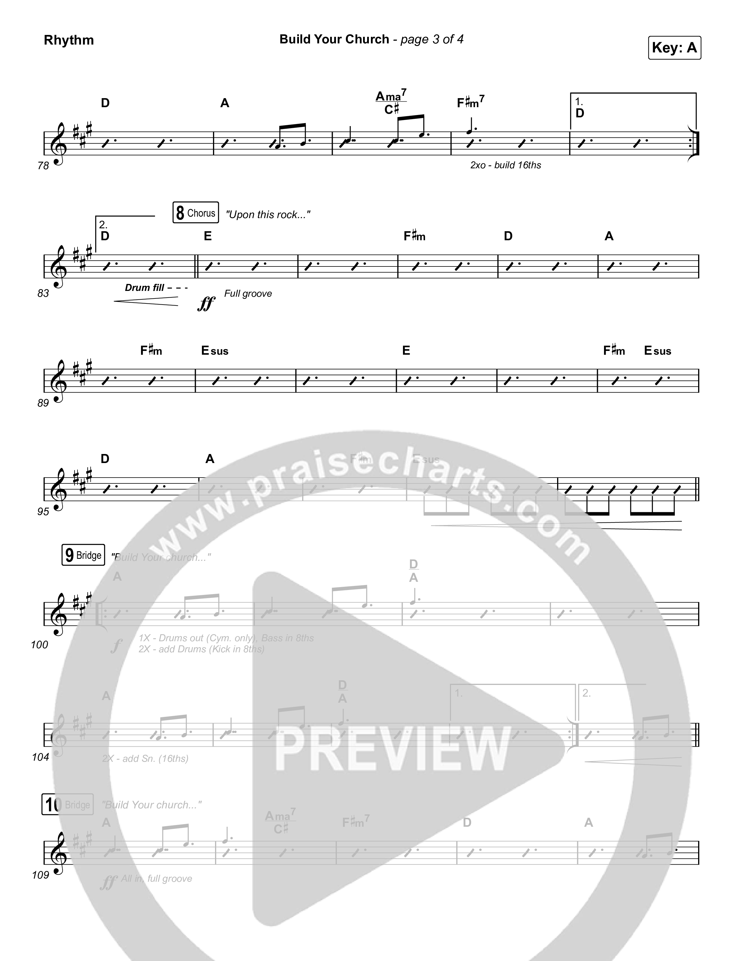 Build Your Church (Choral Anthem SATB) Rhythm Chart (Maverick City Music / Elevation Worship / Arr. Luke Gambill)