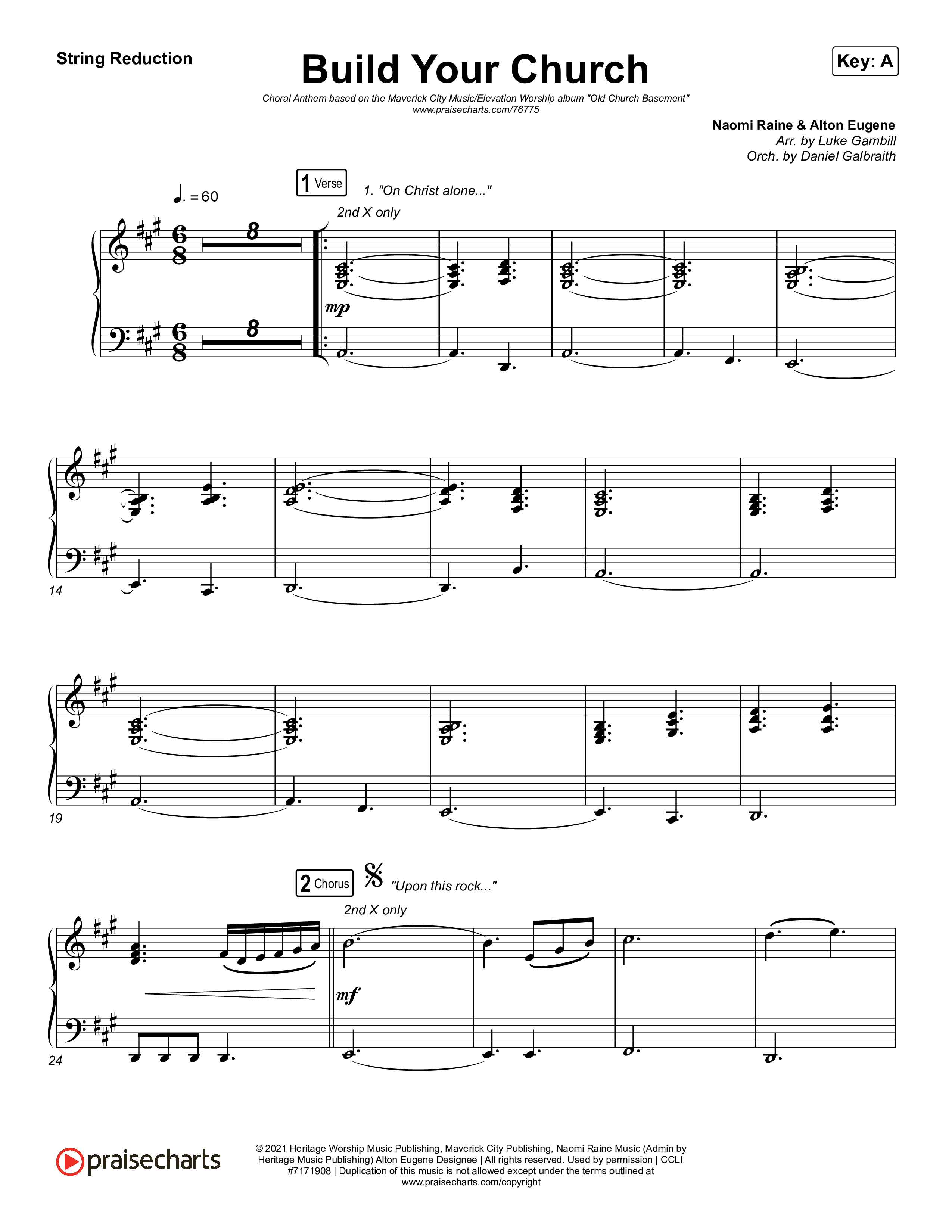 Build Your Church (Choral Anthem SATB) String Reduction (Maverick City Music / Elevation Worship / Arr. Luke Gambill)