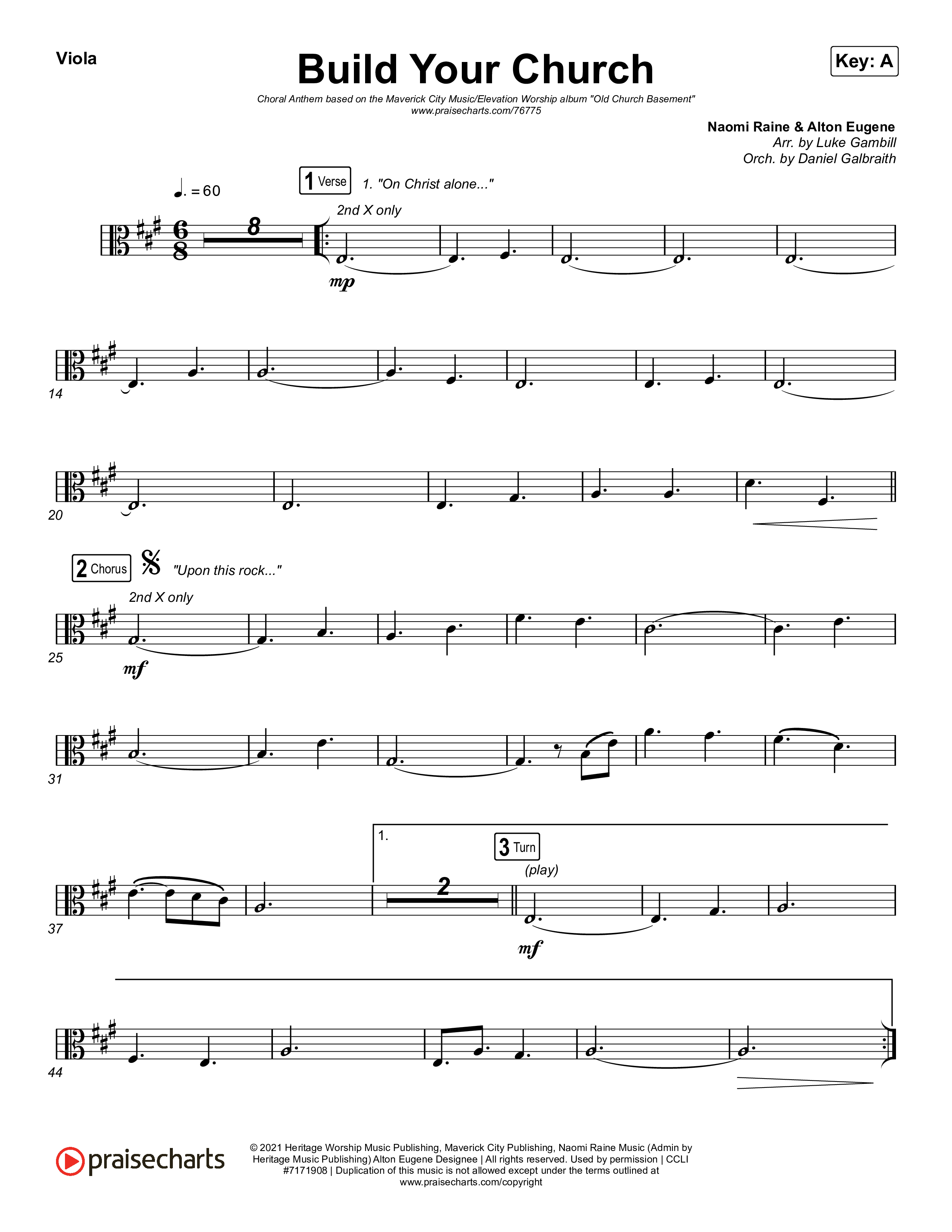 Build Your Church (Choral Anthem SATB) Viola (Maverick City Music / Elevation Worship / Arr. Luke Gambill)