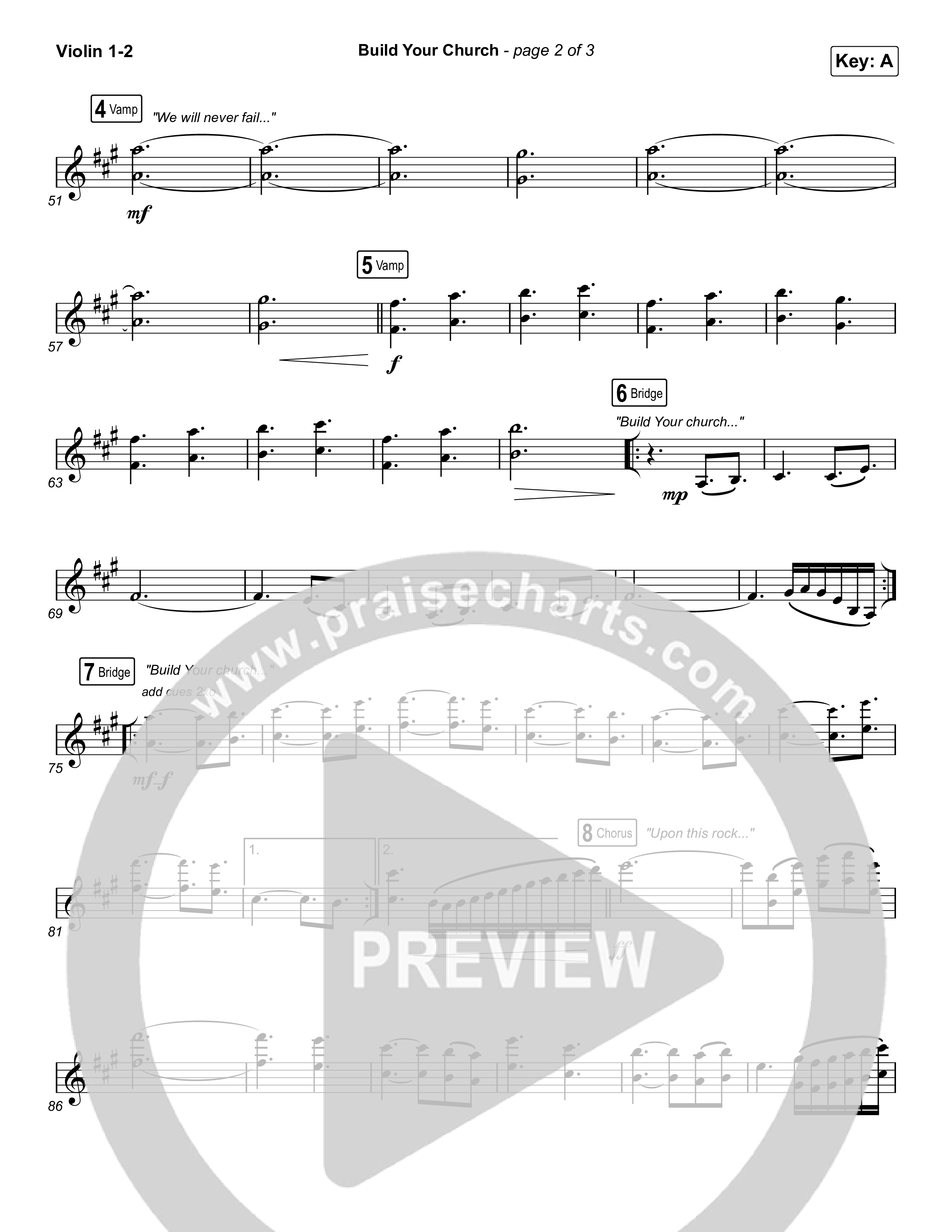 Build Your Church (Choral Anthem SATB) Violin 1,2 (Maverick City Music / Elevation Worship / Arr. Luke Gambill)