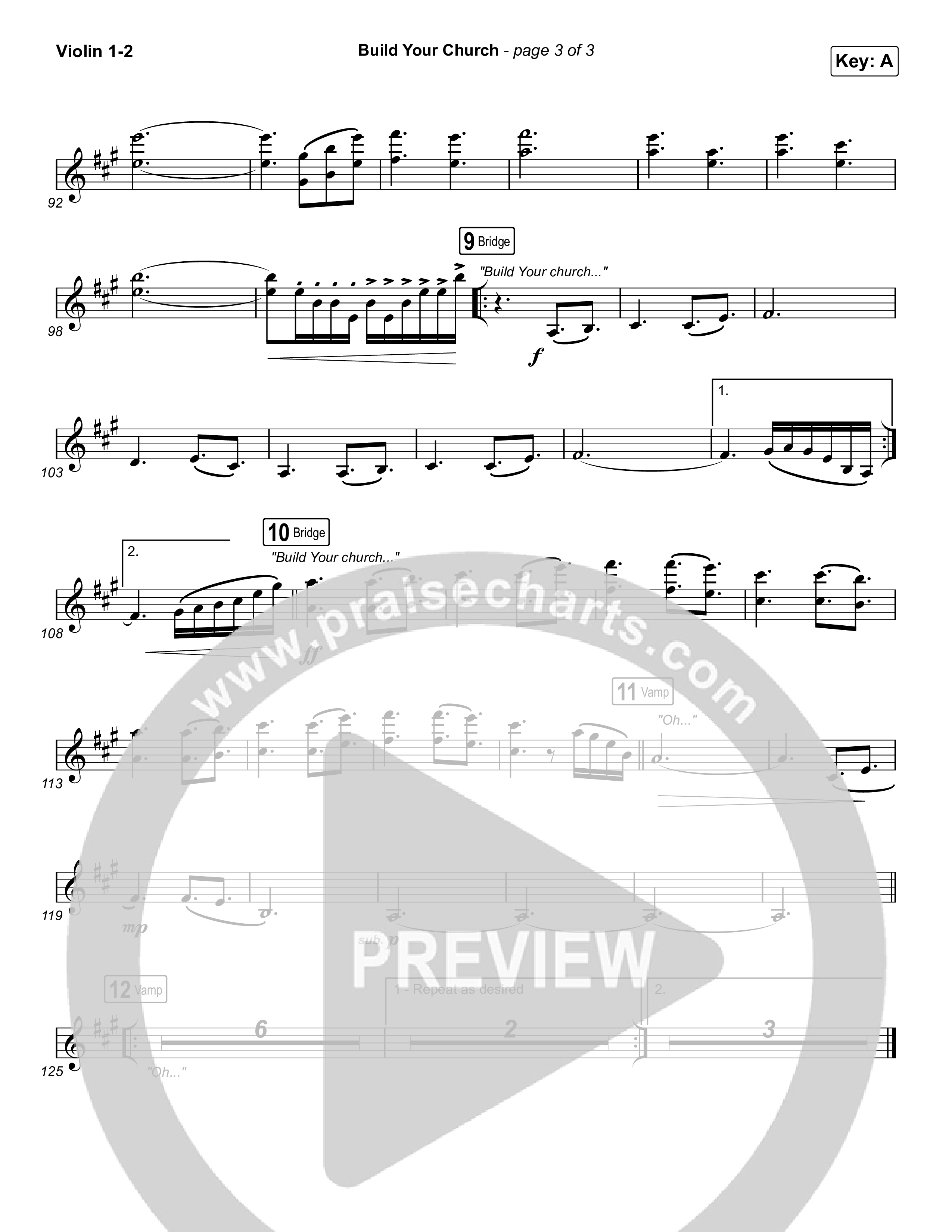 Build Your Church (Choral Anthem SATB) Violin 1,2 (Maverick City Music / Elevation Worship / Arr. Luke Gambill)