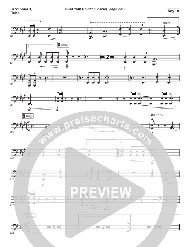 Build Your Church (Choral Anthem SATB) Trombone 3/Tuba (Maverick City Music / Elevation Worship / Arr. Luke Gambill)