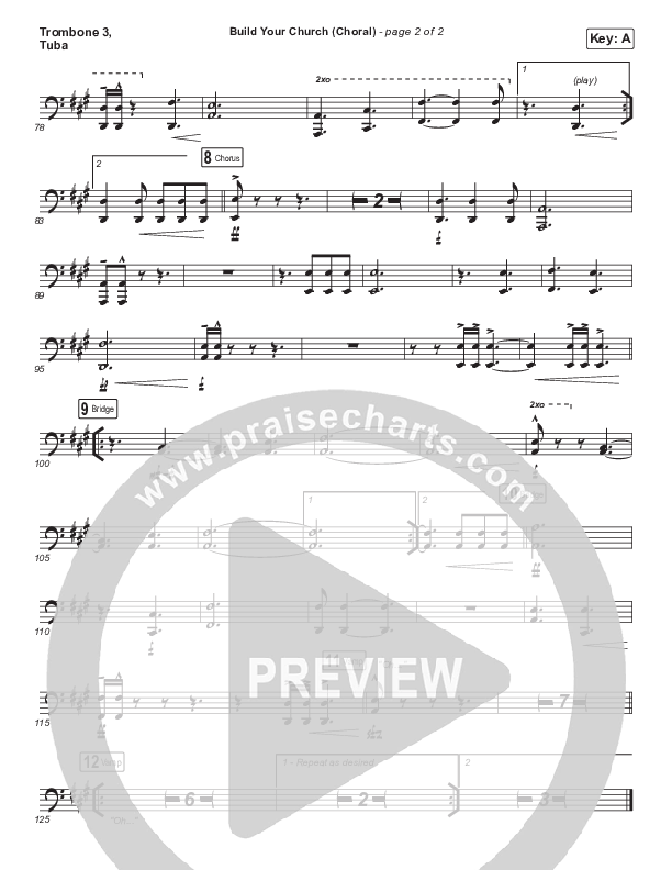 Build Your Church (Choral Anthem SATB) Trombone 3/Tuba (Maverick City Music / Elevation Worship / Arr. Luke Gambill)