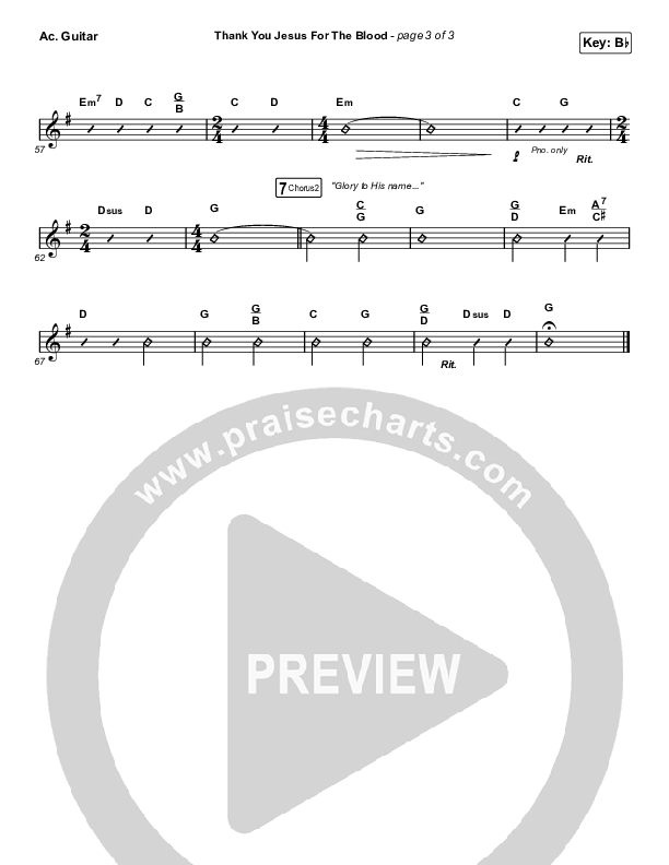Thank You Jesus For The Blood (Choral Anthem SATB) Acoustic Guitar (Charity Gayle / Arr. Luke Gambill)