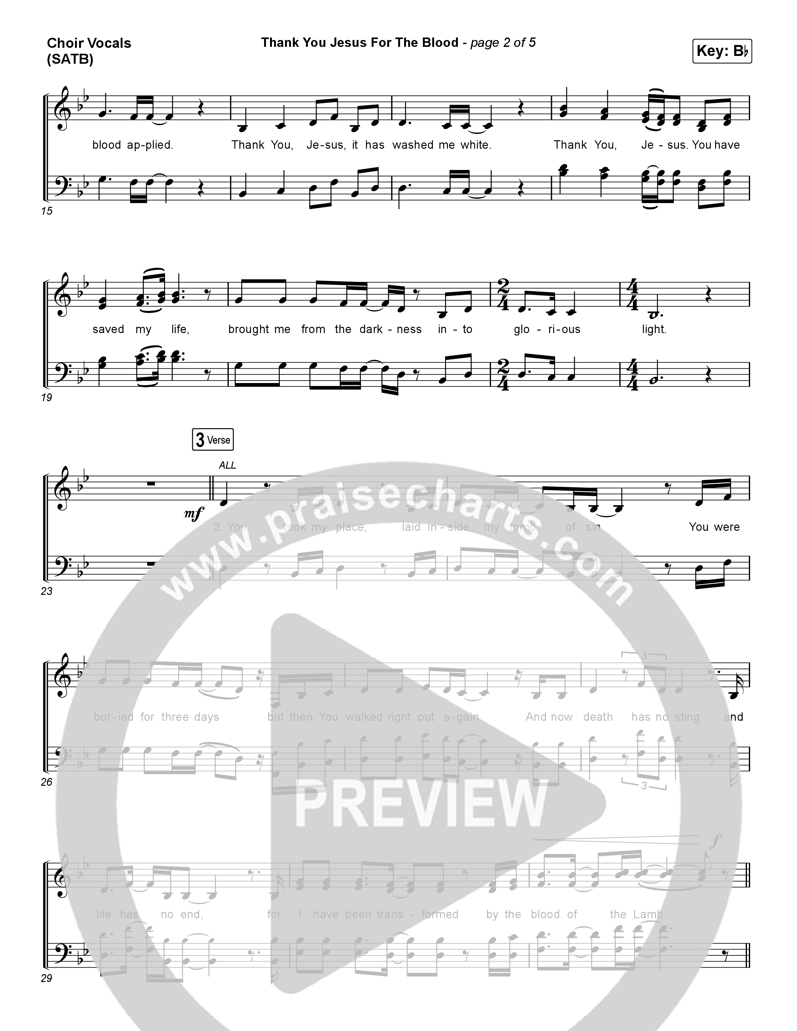 Thank You Jesus For The Blood (Choral Anthem SATB) Choir Sheet (SATB) (Charity Gayle / Arr. Luke Gambill)