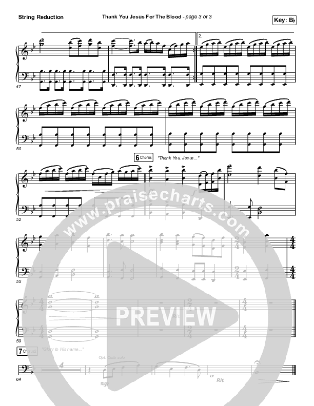 Thank You Jesus For The Blood (Choral Anthem SATB) String Reduction (Charity Gayle / Arr. Luke Gambill)