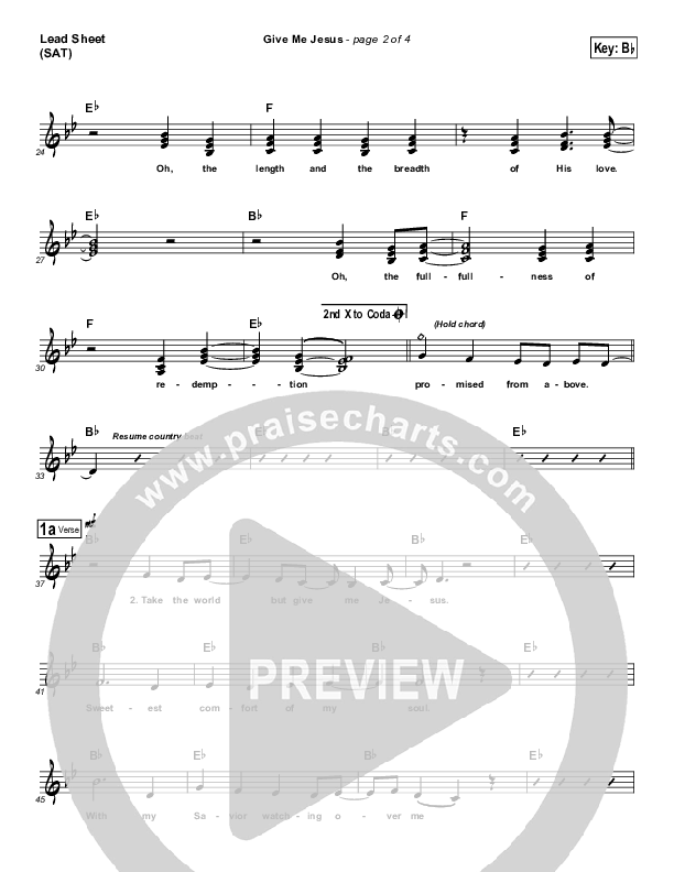 Give Me Jesus Lead Sheet (Todd Agnew)