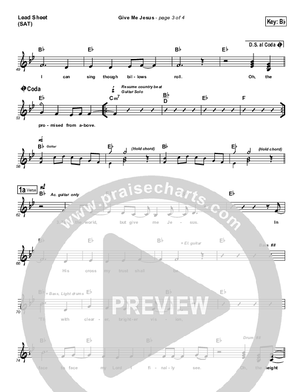 Give Me Jesus Lead Sheet (SAT) (Todd Agnew)