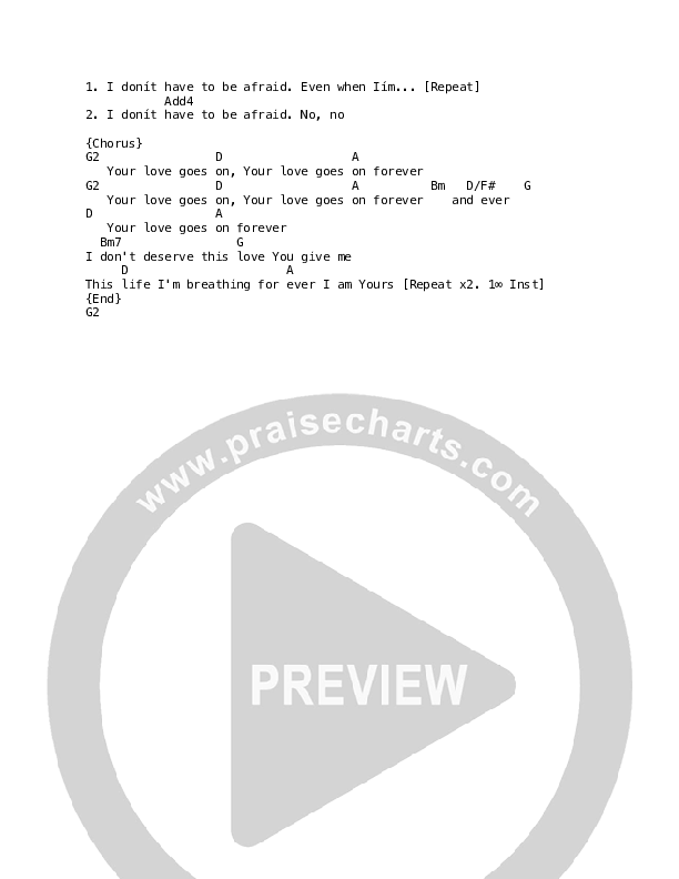 Love Goes On (Live) Chord Chart (ICF Worship)