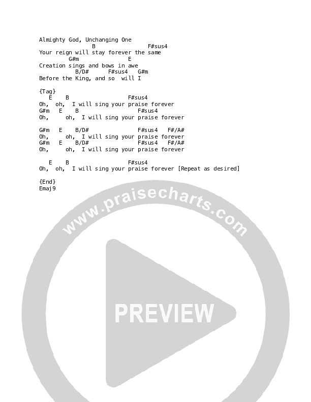 Creation Sings (Live) Chord Chart (ICF Worship)