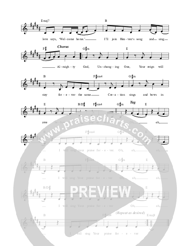 Creation Sings (Live) Lead Sheet (ICF Worship)