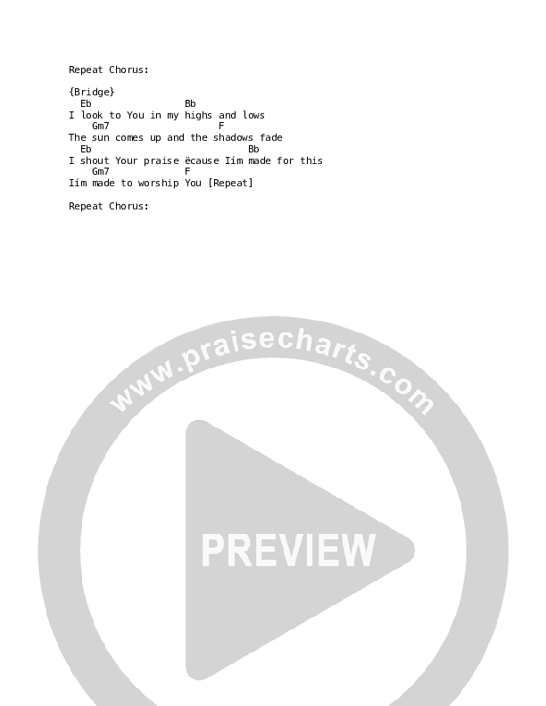 Choose To Praise (Live) Chord Chart (ICF Worship)