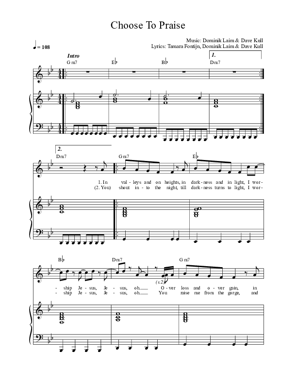 Choose To Praise (Live) Lead & Piano (ICF Worship)