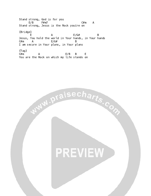 The Rock Chord Chart (Worship For Everyone / Nick & Becky Drake / Tim Hughes)