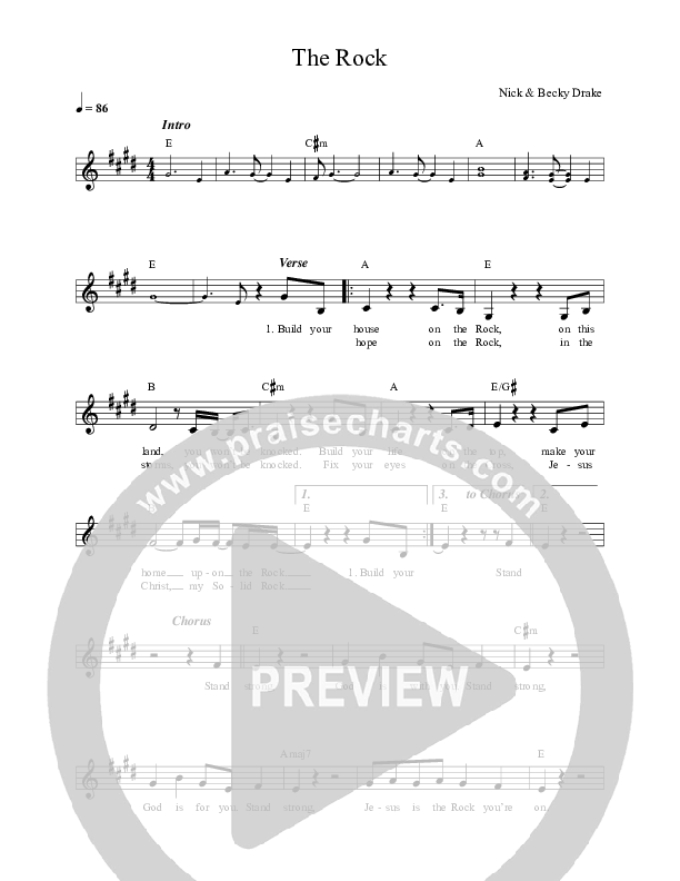 The Rock Lead Sheet (Worship For Everyone / Nick & Becky Drake / Tim Hughes)