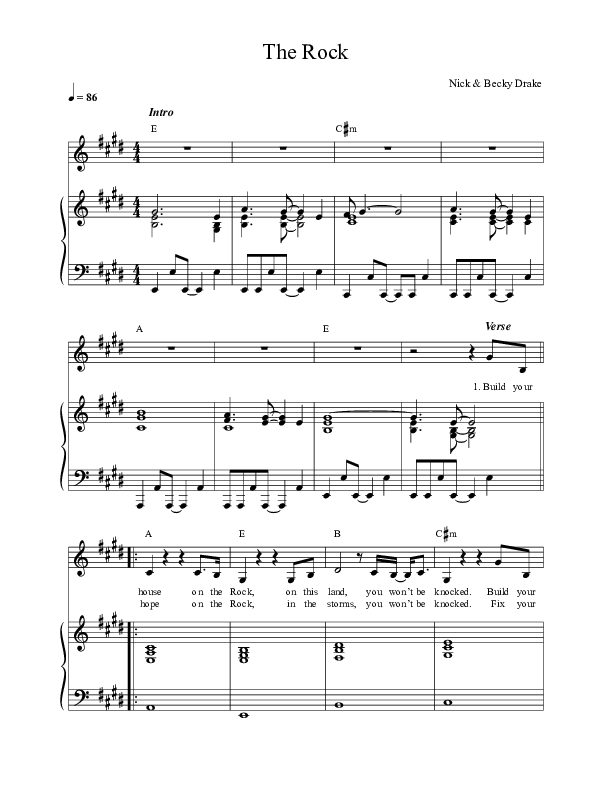 The Rock Sheet Music PDF (Worship For Everyone / Nick & Becky Drake ...