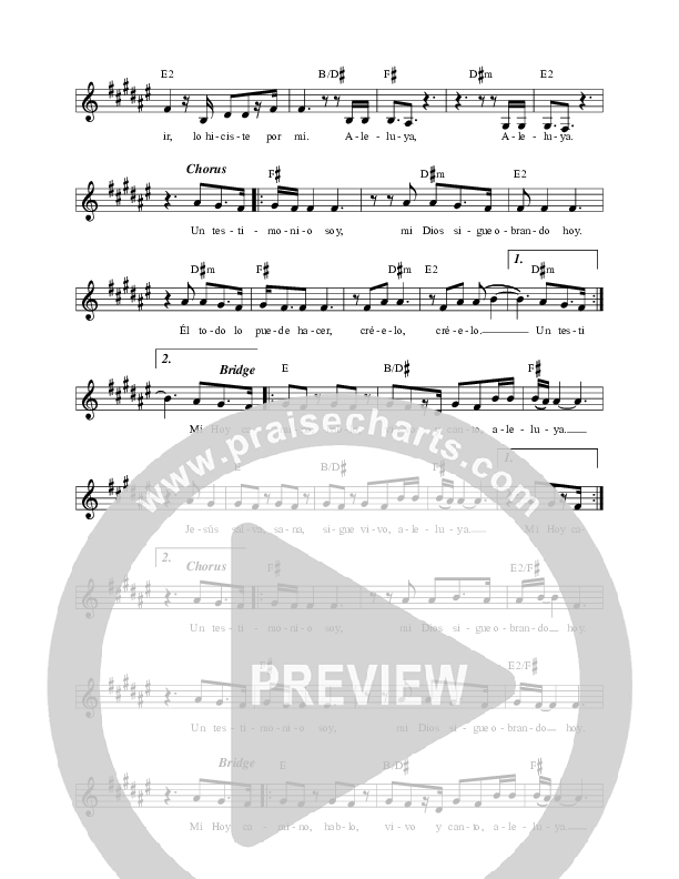 Un Testimonio Soy (Living Proof) Lead Sheet (Blest)