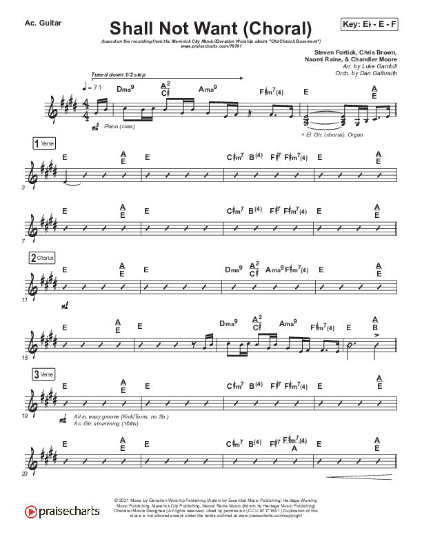 Shall Not Want (Choral Anthem SATB) Acoustic Guitar (Maverick City Music / Elevation Worship / Arr. Luke Gambill)