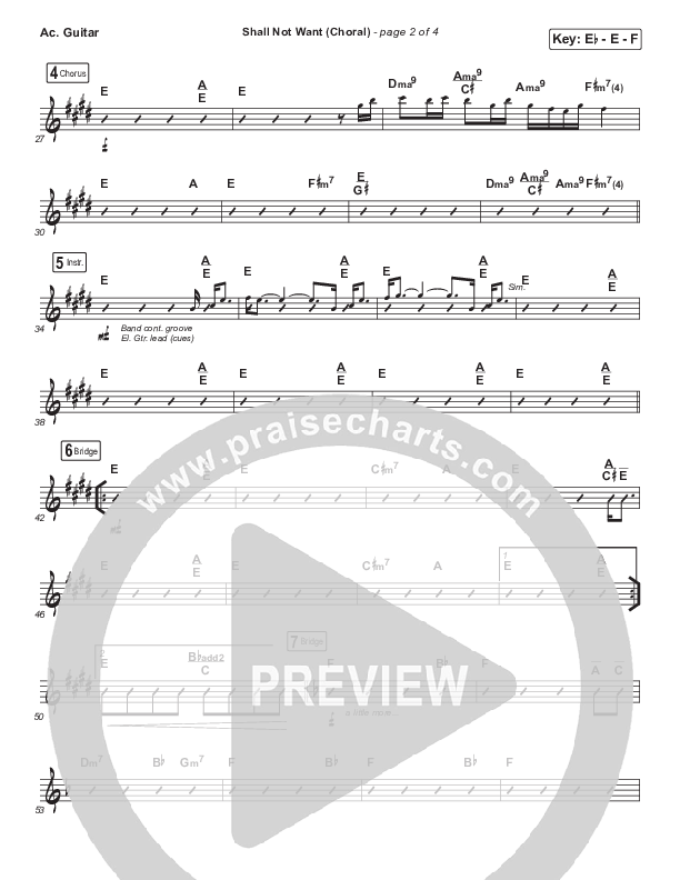 Shall Not Want (Choral Anthem SATB) Acoustic Guitar (Maverick City Music / Elevation Worship / Arr. Luke Gambill)