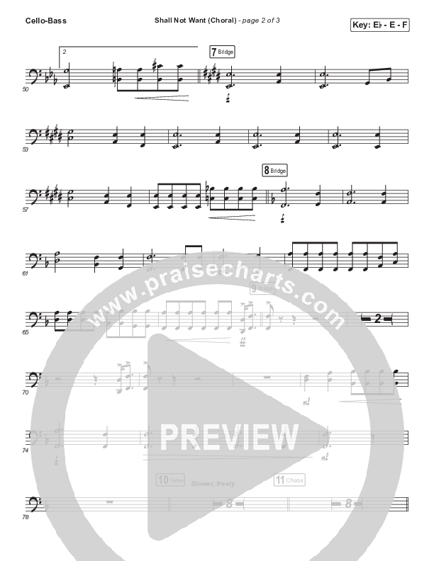 Shall Not Want (Choral Anthem SATB) Cello/Bass (Maverick City Music / Elevation Worship / Arr. Luke Gambill)