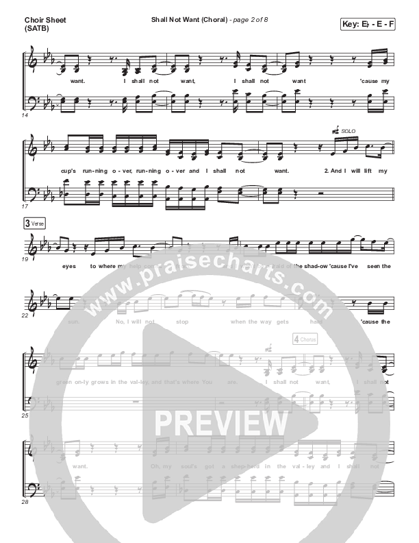 Shall Not Want (Choral Anthem SATB) Choir Vocals (SATB) (Maverick City Music / Elevation Worship / Arr. Luke Gambill)