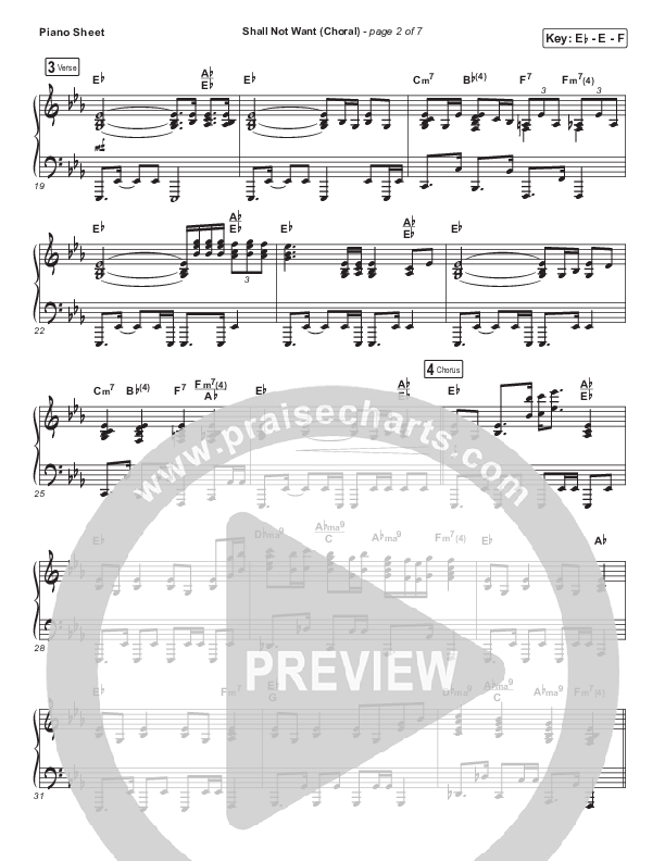 Shall Not Want (Choral Anthem SATB) Piano Sheet (Maverick City Music / Elevation Worship / Arr. Luke Gambill)