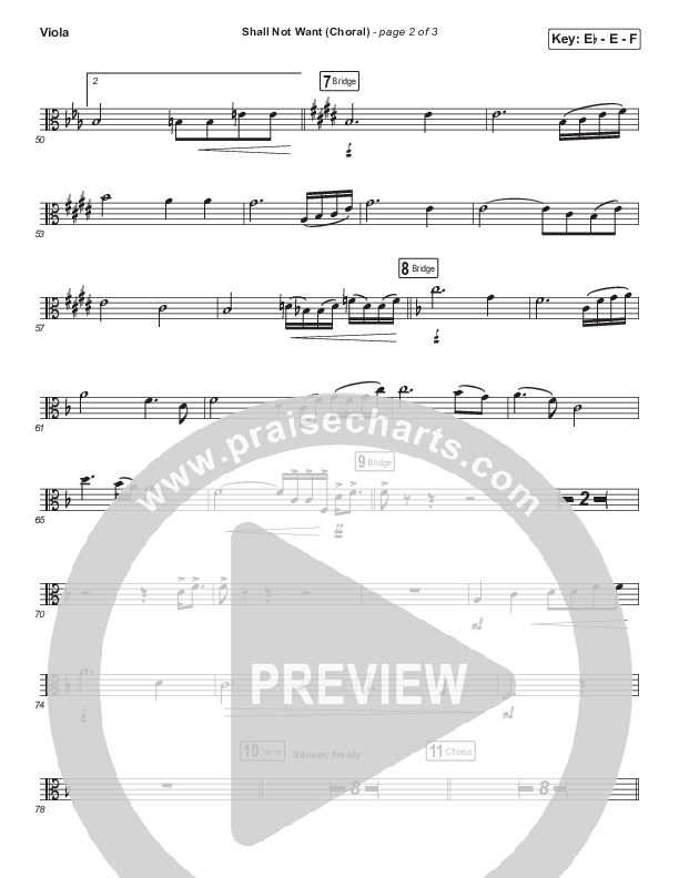 Shall Not Want (Choral Anthem SATB) Viola (Maverick City Music / Elevation Worship / Arr. Luke Gambill)