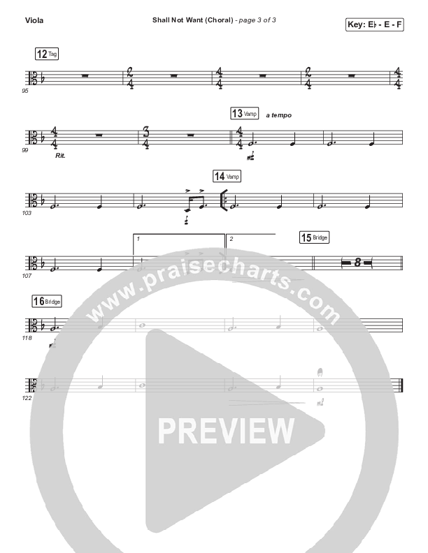 Shall Not Want (Choral Anthem SATB) Viola (Maverick City Music / Elevation Worship / Arr. Luke Gambill)