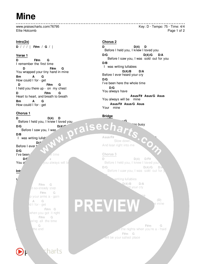 Mine Chords & Lyrics (Ellie Holcomb)