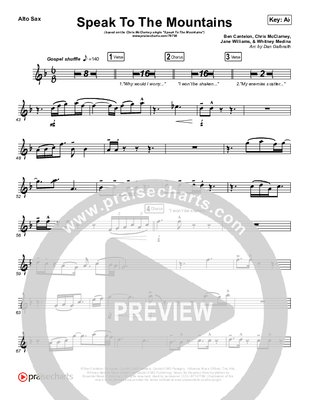Speak To The Mountains Alto Sax (Chris McClarney)