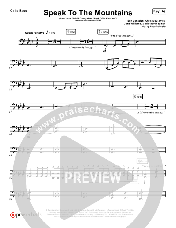 Speak To The Mountains Cello/Bass (Chris McClarney)