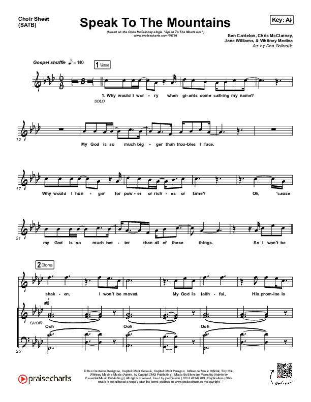 Speak To The Mountains Choir Sheet (SATB) (Chris McClarney)