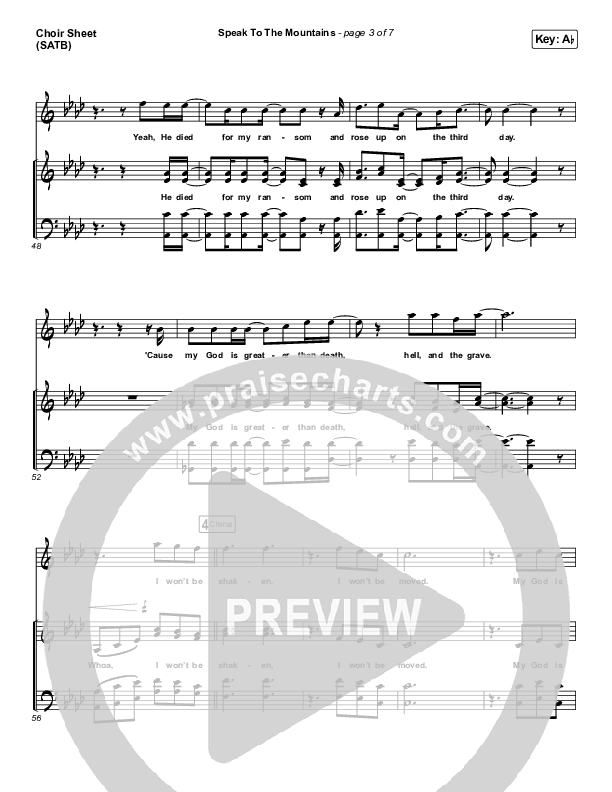 Speak To The Mountains Choir Sheet (SATB) (Chris McClarney)