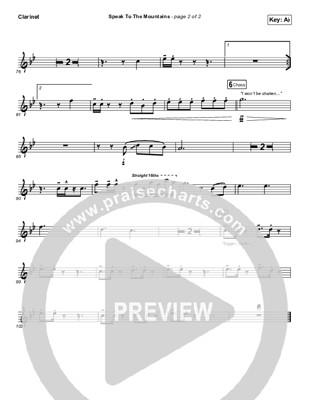 Speak To The Mountains Clarinet 1,2 (Chris McClarney)